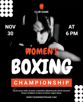Womens Boxing Championship Event Flyer Template