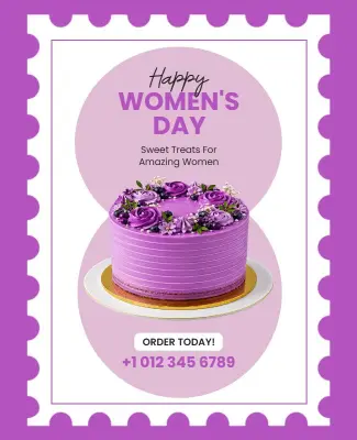 Women's Day Celebration Cake Poster Template