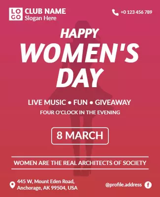 Vibrant Red Women's Day Celebration Flyer Template