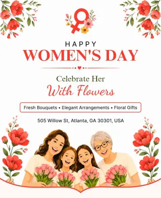 Women's Day Floral Celebration Poster Template