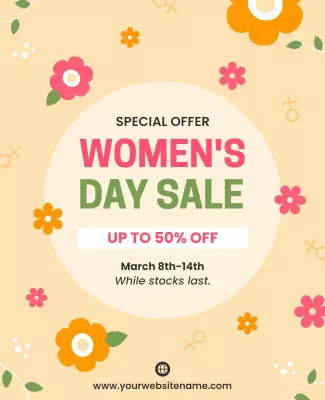 Womens Day Sale Promotional Flyer Template
