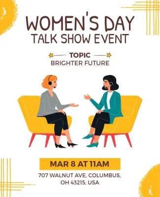 Women's Day Talk Show Event Flyer Template