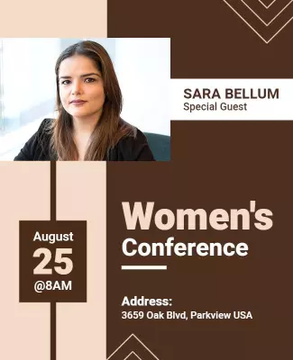 Modern Brown Women's Conference Invitation Flyer Template