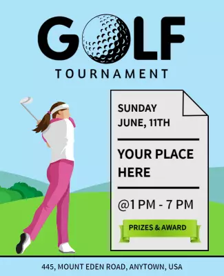 Womens Golf Tournament Event Flyer Template