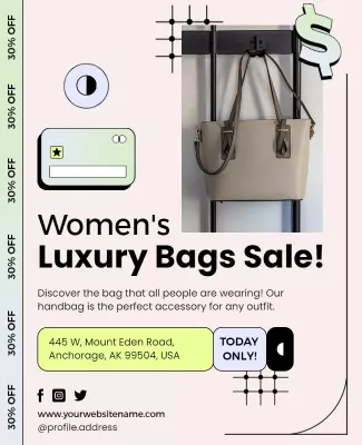 Womens Luxury Handbag Sale Event Flyer Template