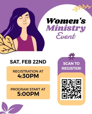 Women's Ministry Event Registration Flyer Template