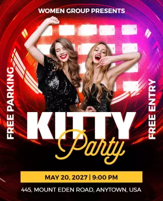 Womens Night Kitty Party Event Flyer Template