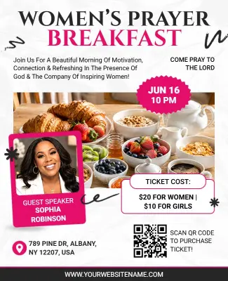 Women's Prayer Breakfast Event Flyer Template