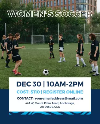 Womens Soccer Event Registration Flyer Template