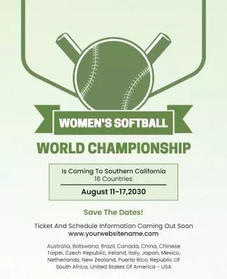 Womens Softball World Championship Flyer Template
