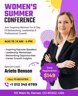 Women's Summer Conference Event Flyer Template