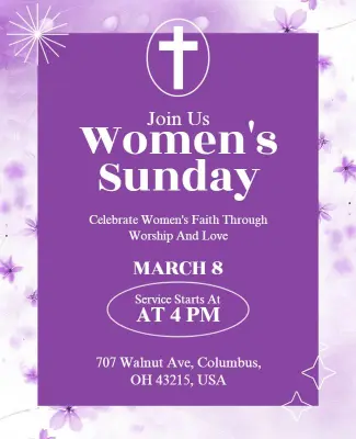 Women's Sunday Worship Service Flyer Template