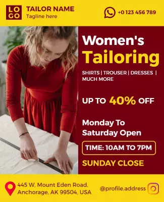 Womens Tailoring Services Discount Flyer Template