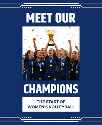 Women's Volleyball Champions Celebration Poster Template