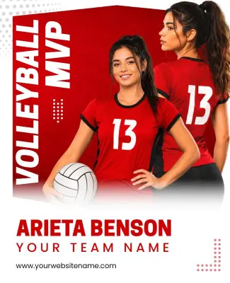 Women's Volleyball MVP Event Poster Template