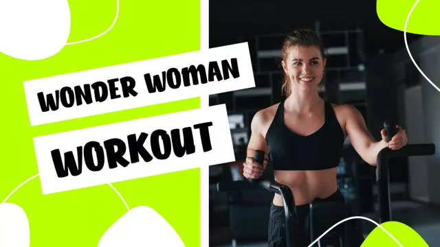 Wonder Woman Inspired Fitness Workout YouTube Thumbnail Template