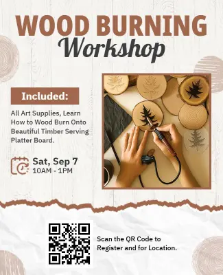 Wood Burning Workshop Event Flyer Template