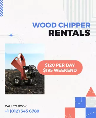 Wood Chipper Equipment Rental Flyer Template
