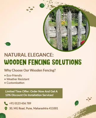 Wooden Fencing Solutions Promotional Flyer Template