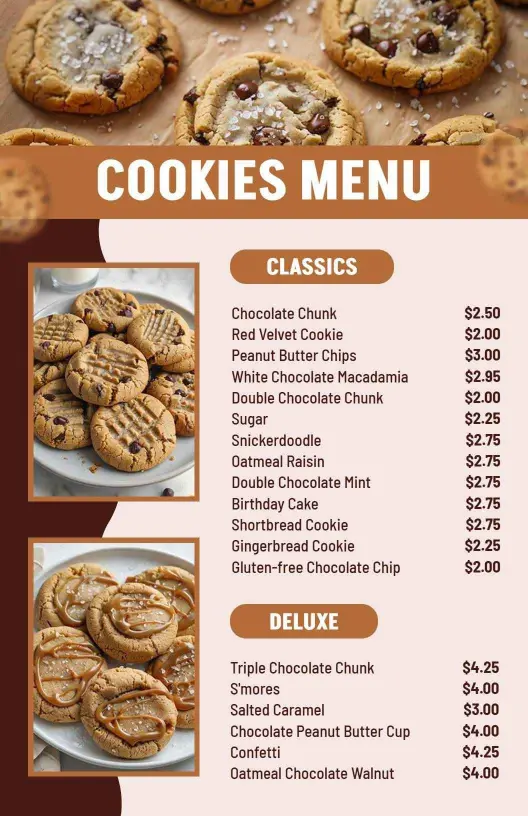 Wooden Texture Background for Cookie Variety Menu Template