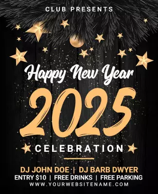 Woodsmoke New Year Celebration Flyer Template