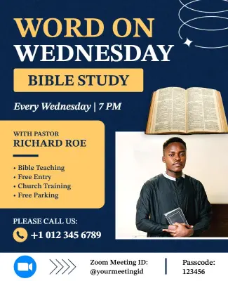 Word on Wednesday Bible Study Flyer Template