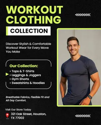 Workout Clothing Collection Promotional Flyer Template