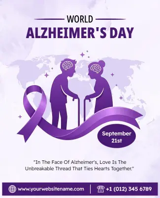 World Alzheimer's Day Purple Awareness Poster Template