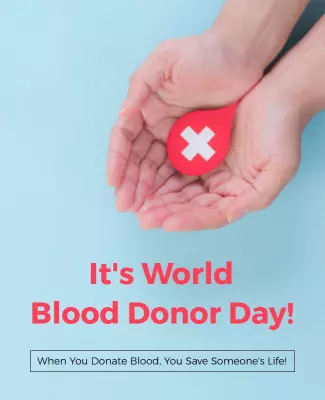Health-Themed World Blood Donor Day Awareness Flyer Template