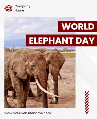 World Elephant Day Wildlife Awareness Flyer Template