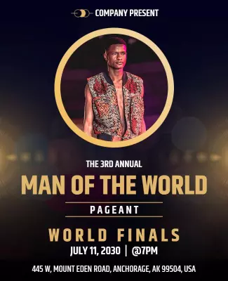 World Finals Male Pageant Event Flyer Template