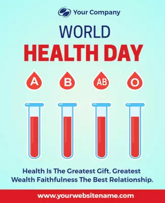 World Health Day Blood Donation Awareness Flyer Template