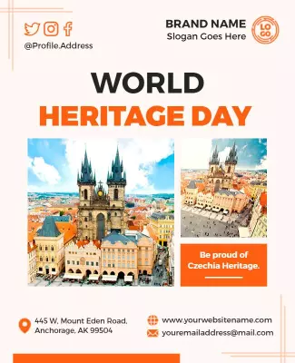 Colorful Heritage Celebration for World Heritage Day Flyer Template