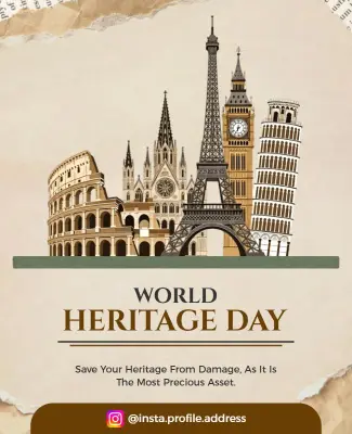 World Heritage Day Commemoration Poster Template