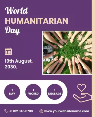Humanitarian Theme with Community Hands World Day Flyer Template