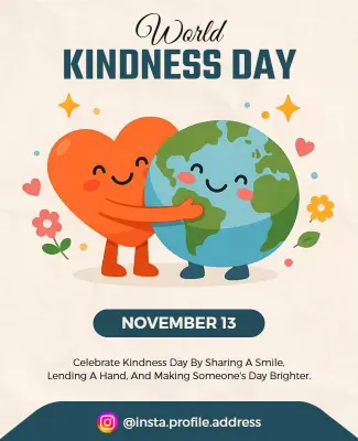 World Kindness Day Celebration Poster Template