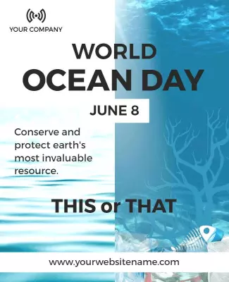 World Ocean Day Environmental Awareness Flyer Template