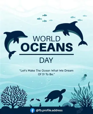 World Oceans Day Celebration Poster Template