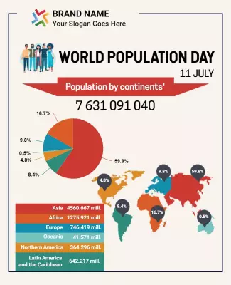Colorful Infographic for World Population Day Flyer Template