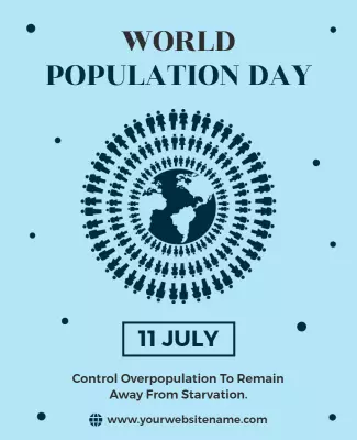 Circular Earth Theme for World Population Day Flyer Template