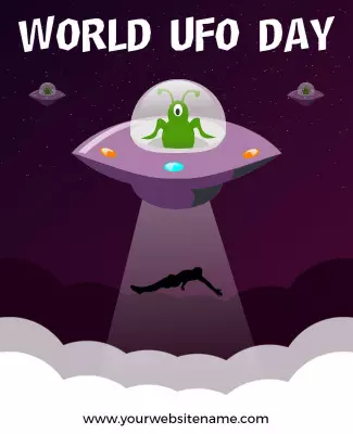 Alien Themed World UFO Day Celebration Flyer Template