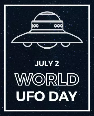 Futuristic Space-Themed World UFO Day Celebration Flyer Template
