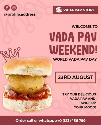 World Vada Pav Day Celebration Flyer Template
