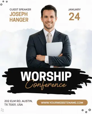 Worship Conference Event Announcement Poster Template