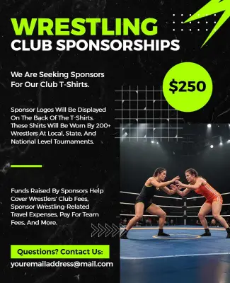 Wrestling Club Sponsorship Invitation Flyer Template