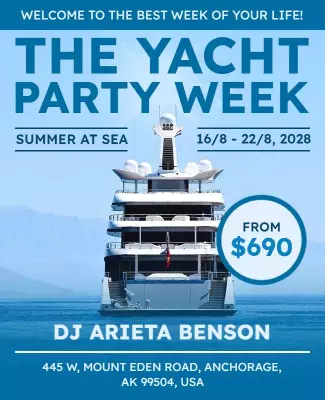 Yacht Party Week Adventure Flyer Template