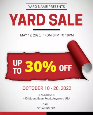 Yard Sale Discount Promotion Flyer Template