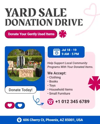 Yard Sale Donation Drive Flyer Template