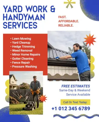 Yard Work and Handyman Services Flyer Template