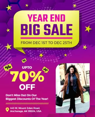 Year End Big Discount Sales Flyer Template